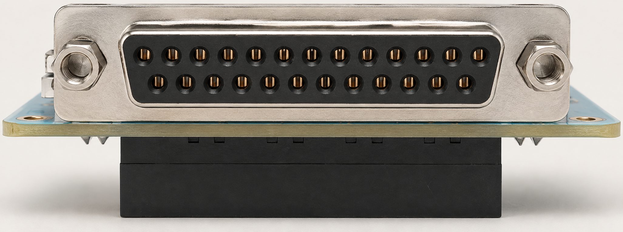 Front view of the eight-channel DB25 output connector